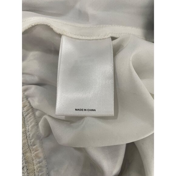 Express Blouse Size XL Smocked Floral Metallic 3/4 Sleeve Ruffle Romantic Blue - Picture 9 of 10